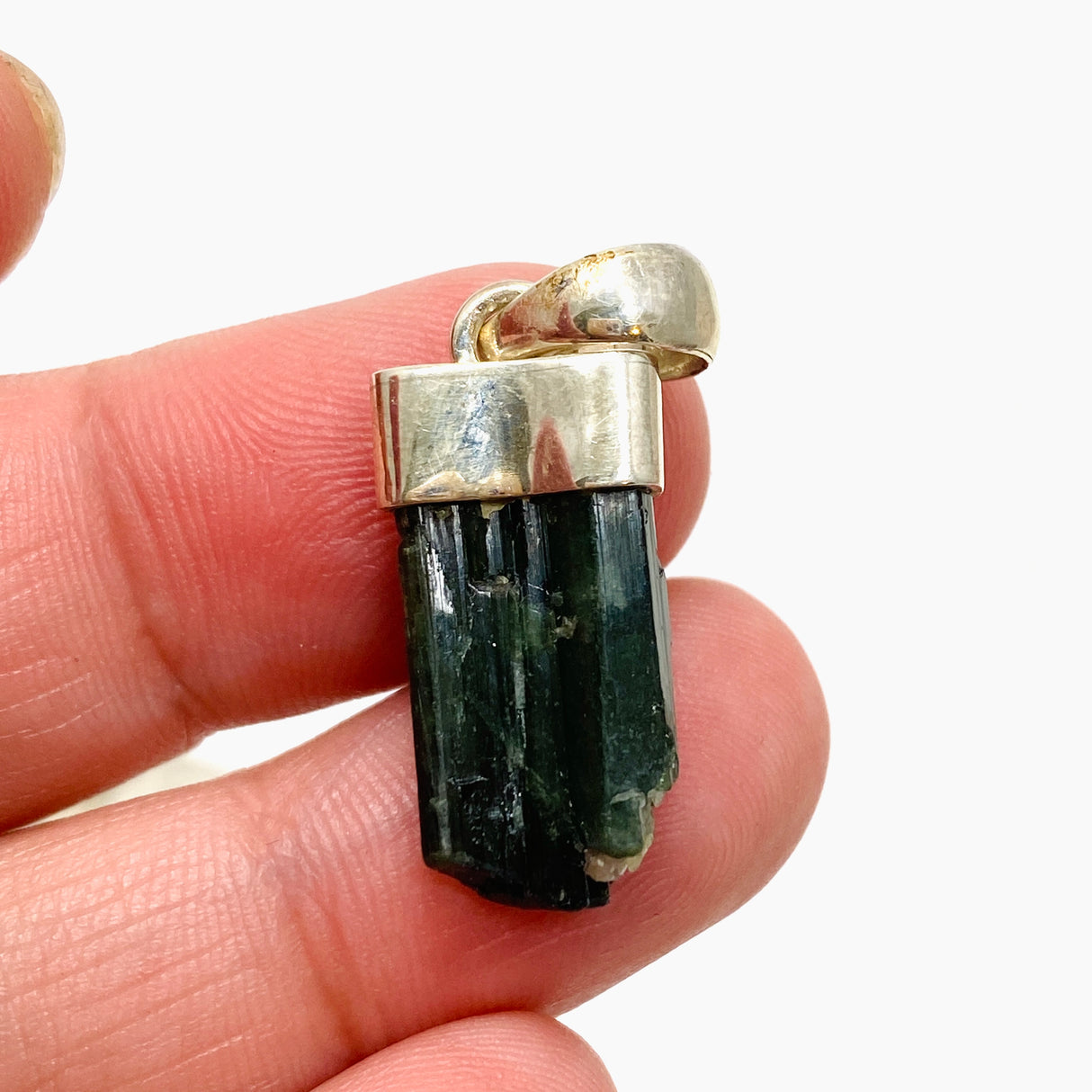 Green Tourmaline Raw Crystal Pendant PPGJ926