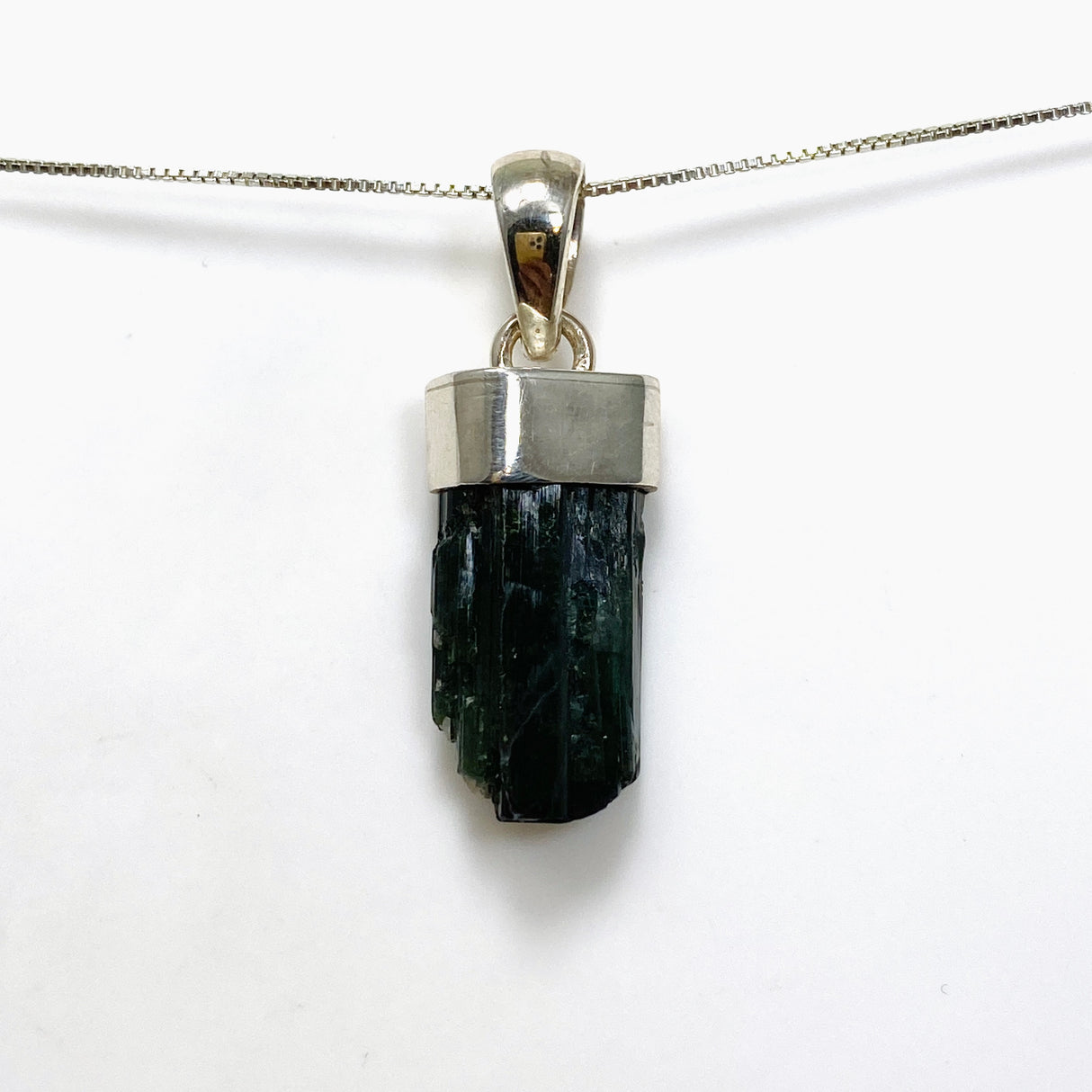 Green Tourmaline Raw Crystal Pendant PPGJ926