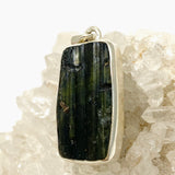 Green Tourmaline Rectangular Raw Pendant PPGJ924