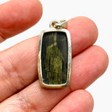 Green Tourmaline Rectangular Raw Pendant PPGJ924