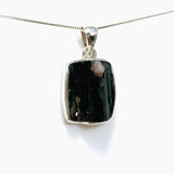 Green Tourmaline Rectangular Raw Pendant PPGJ925