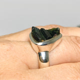 Green Tourmaline Triangular Raw Ring Size 8 PRGJ719