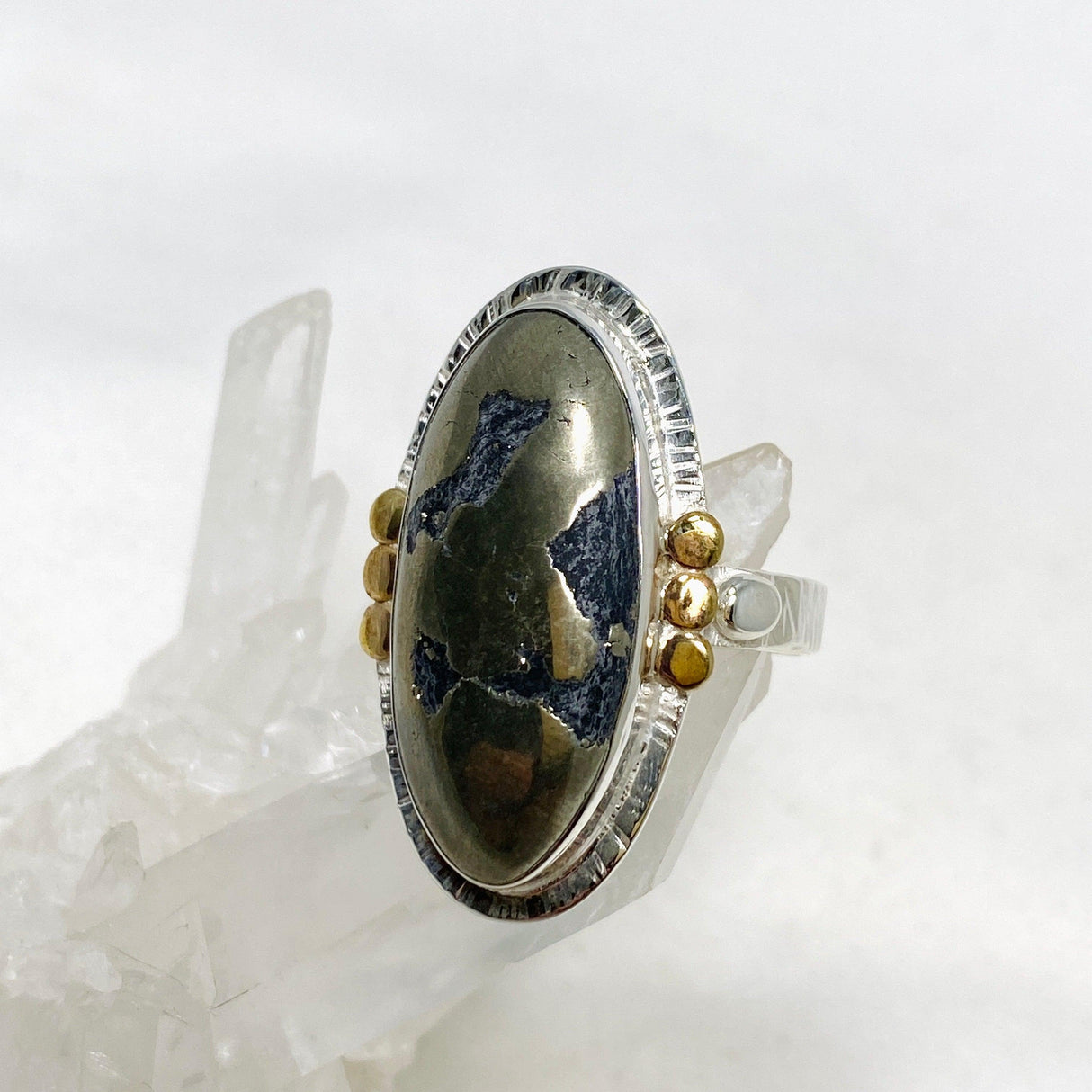 Healer's Gold Oval Ring with Brass Accents Size 11 KRGJ3196 - Nature's Magick