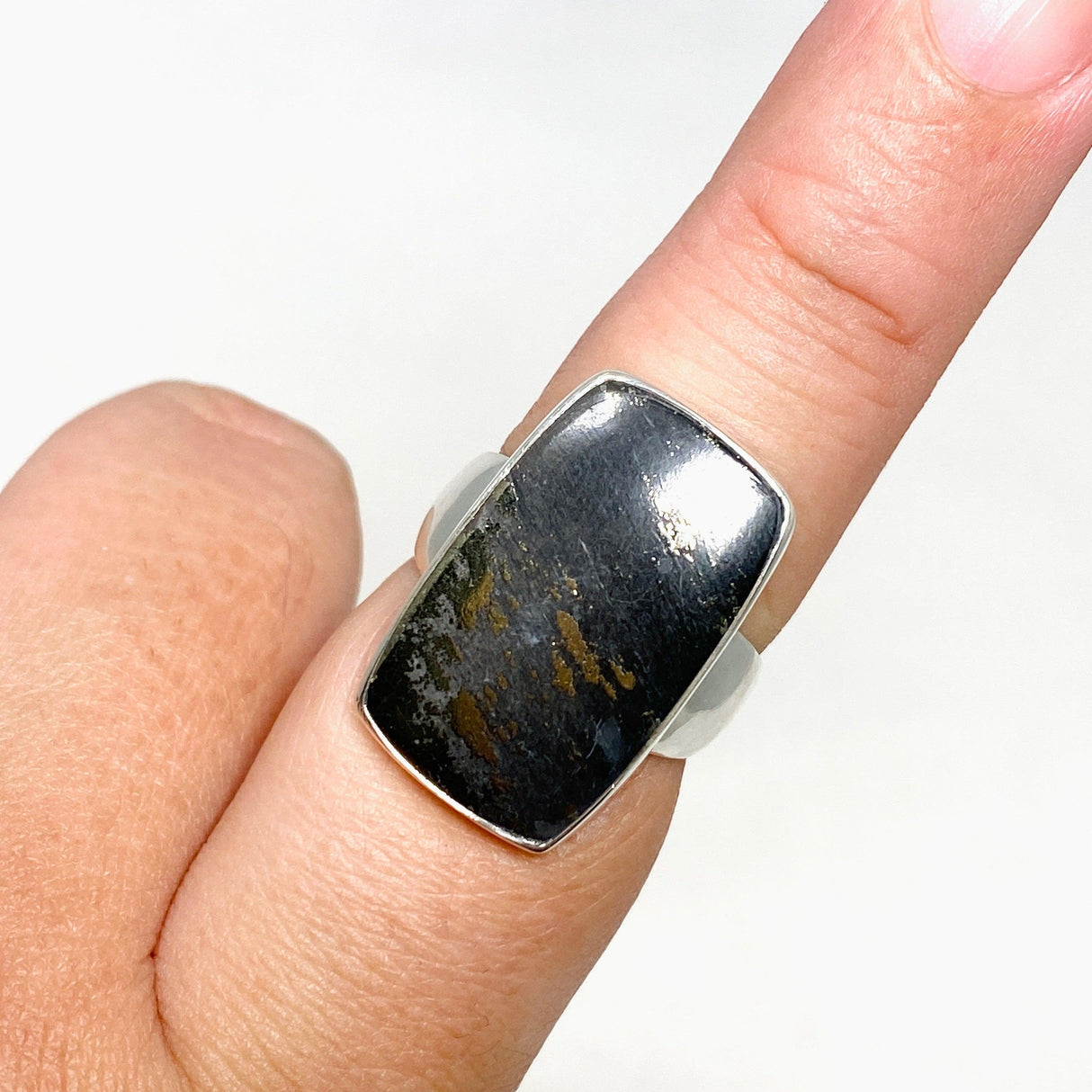 Healer's Gold Rectangle Ring Size 9 KRGJ3198 - Nature's Magick