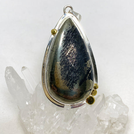 Healer's Gold Teardrop Pendant with Brass Accents KPGJ4379 - Nature's Magick