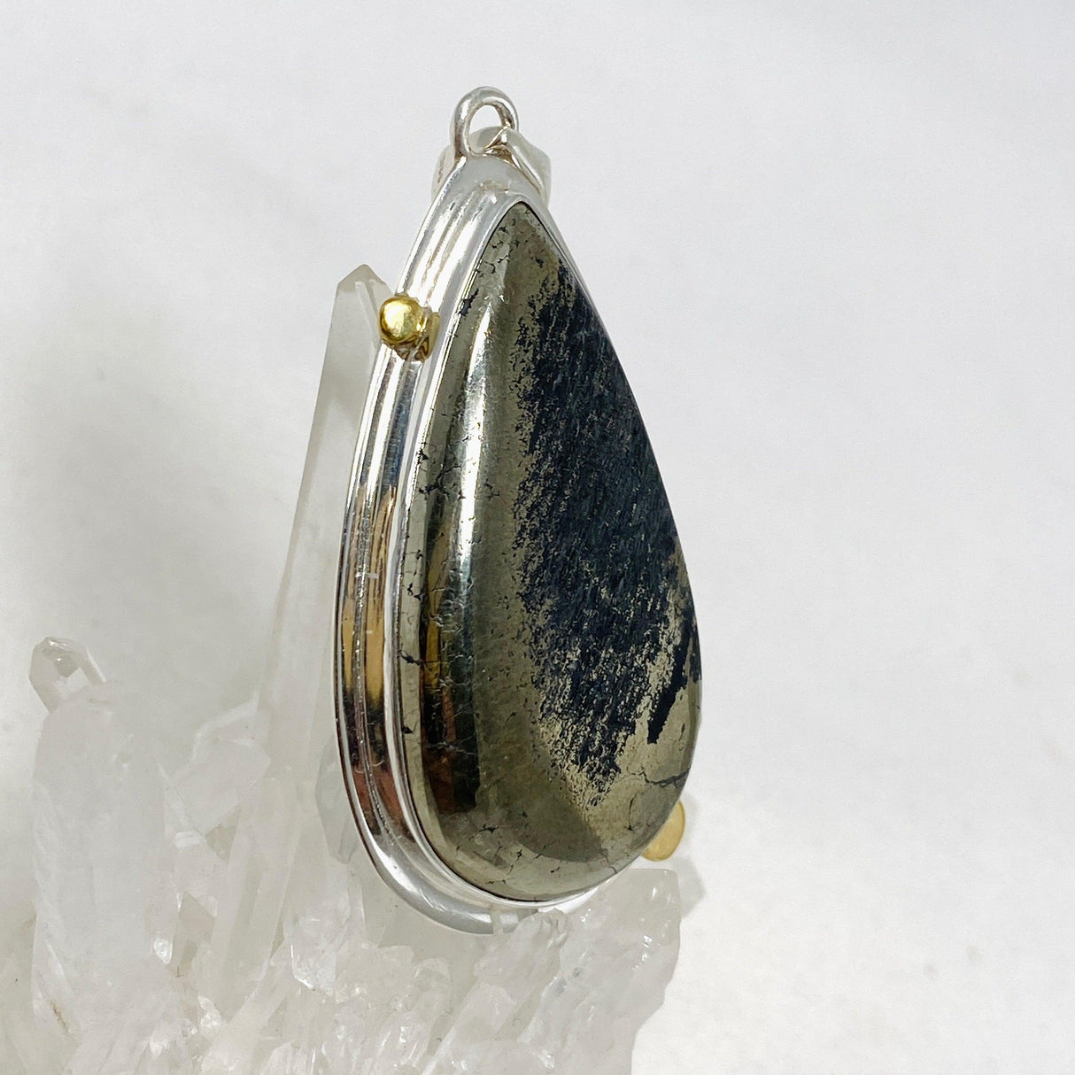 Healer's Gold Teardrop Pendant with Brass Accents KPGJ4379 - Nature's Magick