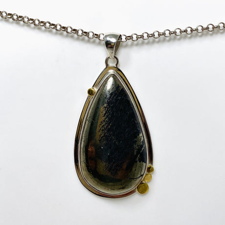 Healer's Gold Teardrop Pendant with Brass Accents KPGJ4379 - Nature's Magick