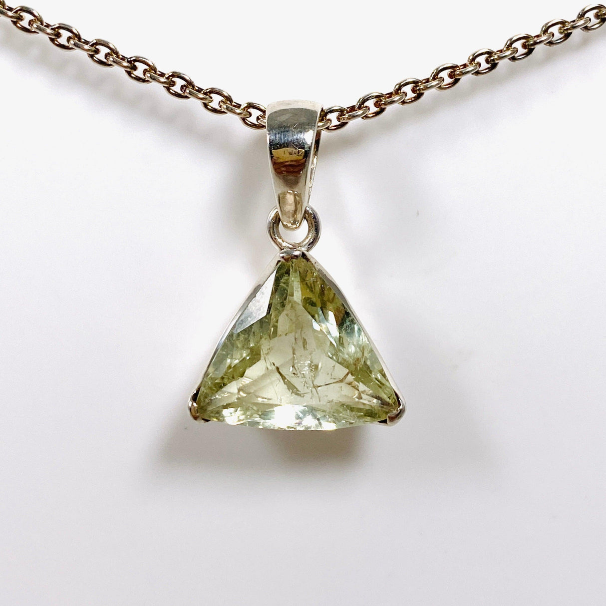 Heliodor Beryl Faceted Triangle Trillion Cut Pendant PPGJ540 - Nature's Magick