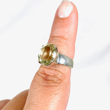 Heliodor Golden Beryl Faceted Oval Ring Size 7.5 PRGJ326 - Nature's Magick