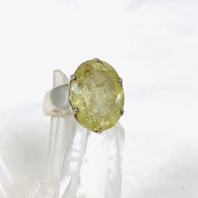 Heliodor Golden Beryl Faceted Oval Ring Size 8.5 PRGJ327 - Nature's Magick