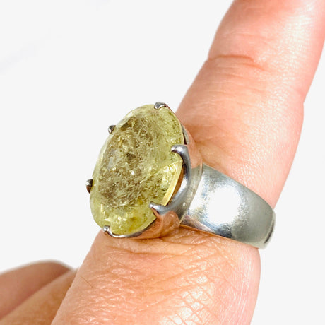 Heliodor Golden Beryl Faceted Oval Ring Size 8.5 PRGJ327 - Nature's Magick