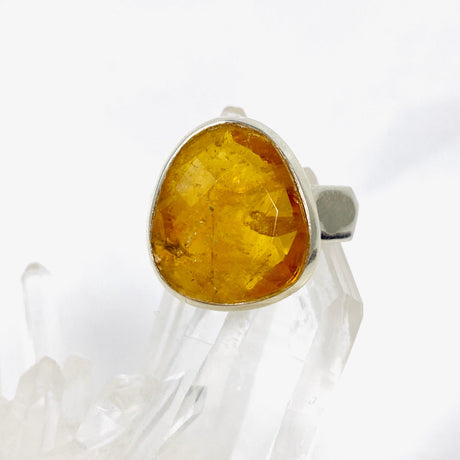 Heliodor Golden Beryl Flat Cut Ring Size 8.5 PRGJ320 - Nature's Magick