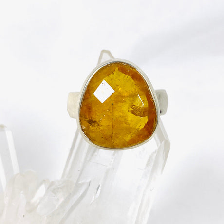 Heliodor Golden Beryl Flat Cut Ring Size 8.5 PRGJ320 - Nature's Magick