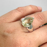 Heliodor Teardrop Faceted Ring Size 7.5 PRGJ777