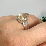 Heliodor Teardrop Faceted Ring Size 7.5 PRGJ777