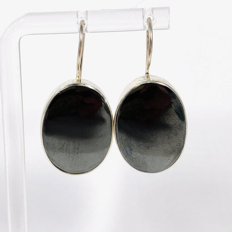 Hematite Oval Fixed Hook Earrings KEGJ1098 - Nature's Magick