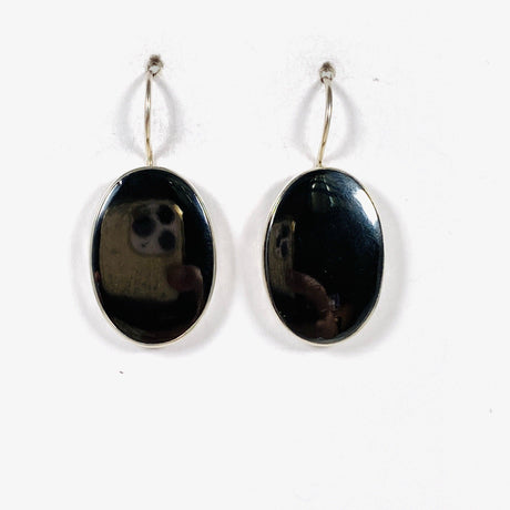 Hematite Oval Fixed Hook Earrings KEGJ1098 - Nature's Magick