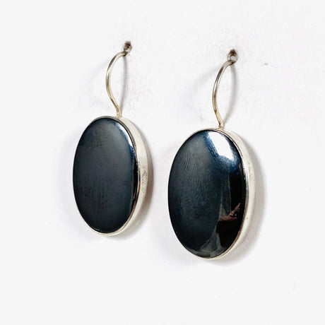 Hematite Oval Fixed Hook Earrings KEGJ1098 - Nature's Magick