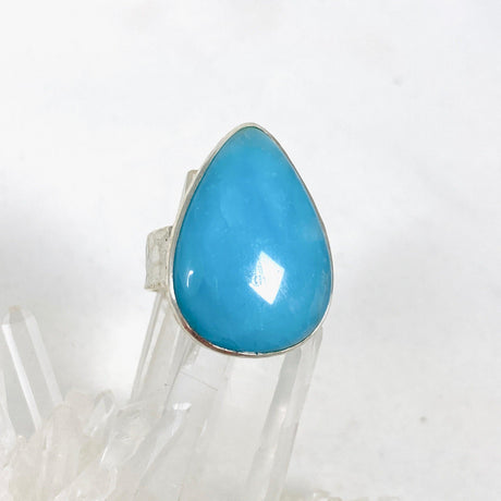 Hemimorphite Teardrop Hammered Band Ring Size 9 KRGJ3117 - Nature's Magick