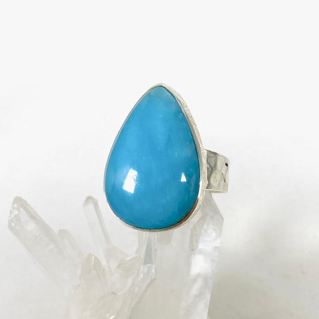 Hemimorphite Teardrop Hammered Band Ring Size 9 KRGJ3117 - Nature's Magick