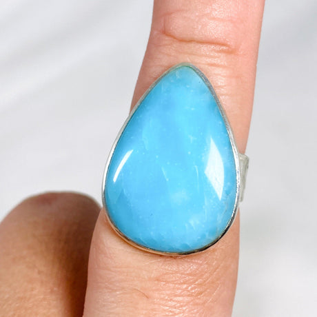 Hemimorphite Teardrop Hammered Band Ring Size 9 KRGJ3117 - Nature's Magick