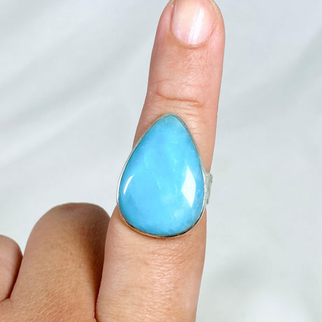 Hemimorphite Teardrop Hammered Band Ring Size 9 KRGJ3117 - Nature's Magick