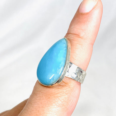 Hemimorphite Teardrop Hammered Band Ring Size 9 KRGJ3117 - Nature's Magick