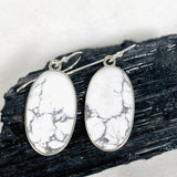 Howlite Oval Earrings KEGJ1437 - Nature's Magick