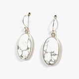 Howlite Oval Earrings KEGJ1437 - Nature's Magick