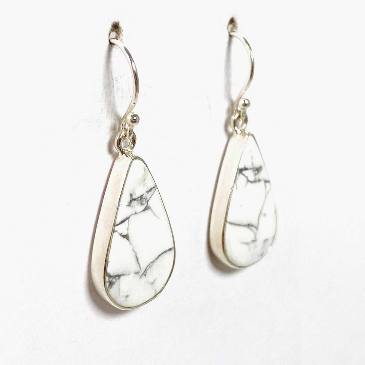 Howlite Teardrop Earrings KEGJ1440 - Nature's Magick