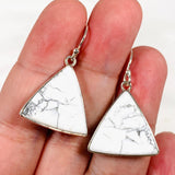 Howlite Triangular Earrings KEGJ1439 - Nature's Magick