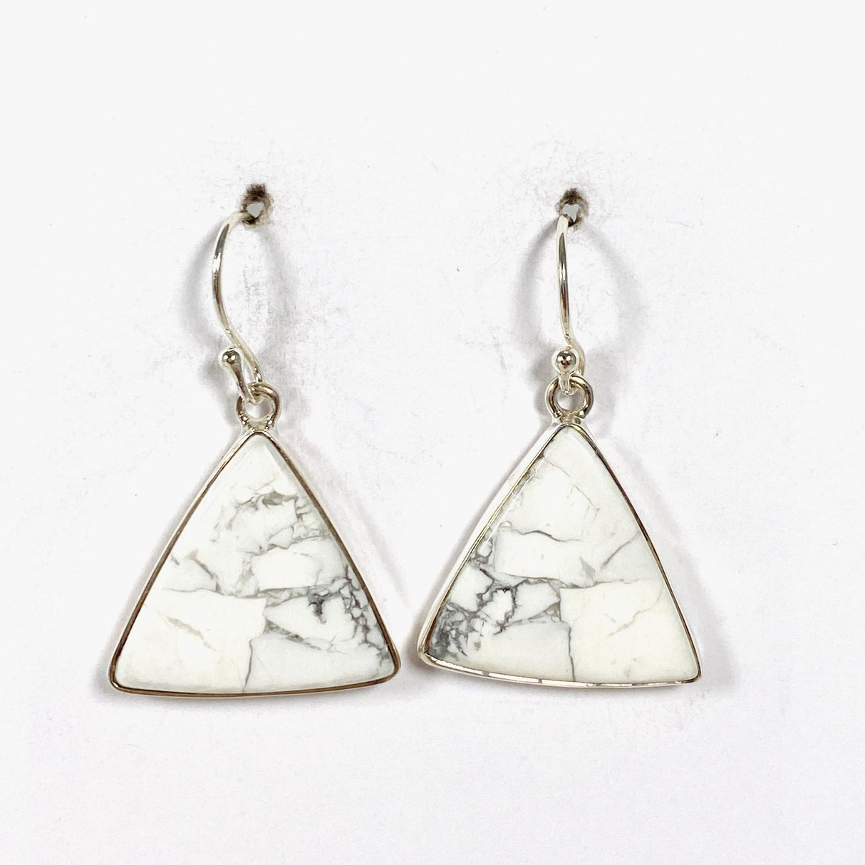 Howlite Triangular Earrings KEGJ1439 - Nature's Magick