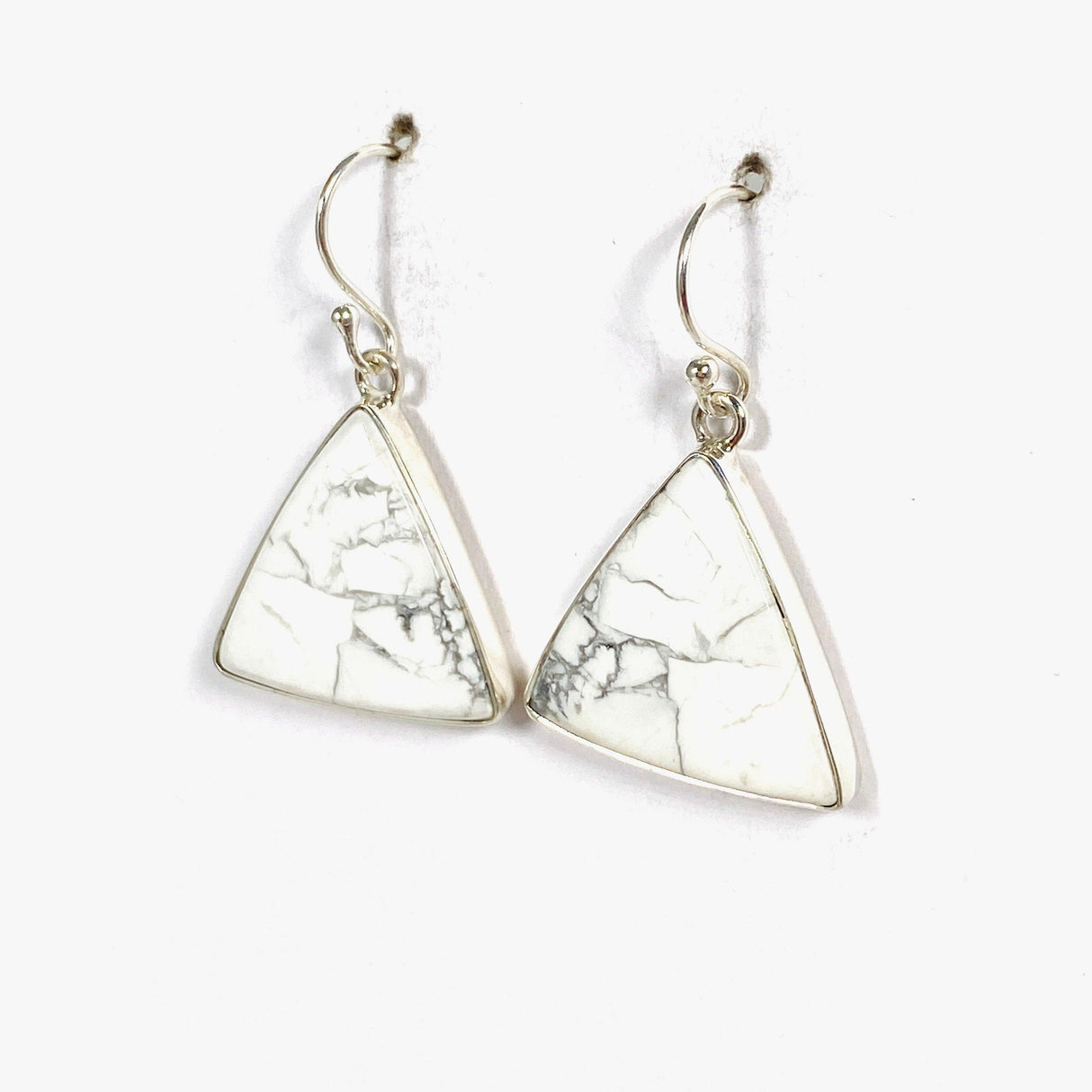 Howlite Triangular Earrings KEGJ1439 - Nature's Magick