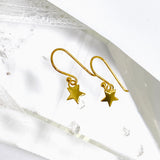 Gold Plated Star Drop Earrings SE038-YG