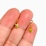 Gold Plated Star Drop Earrings SE038-YG