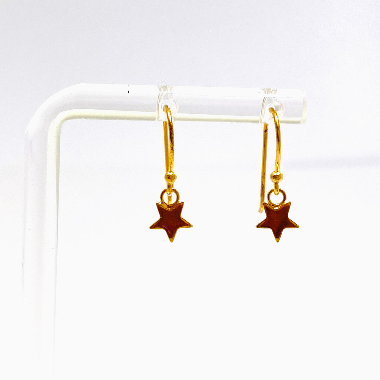 Gold Plated Star Drop Earrings SE038-YG