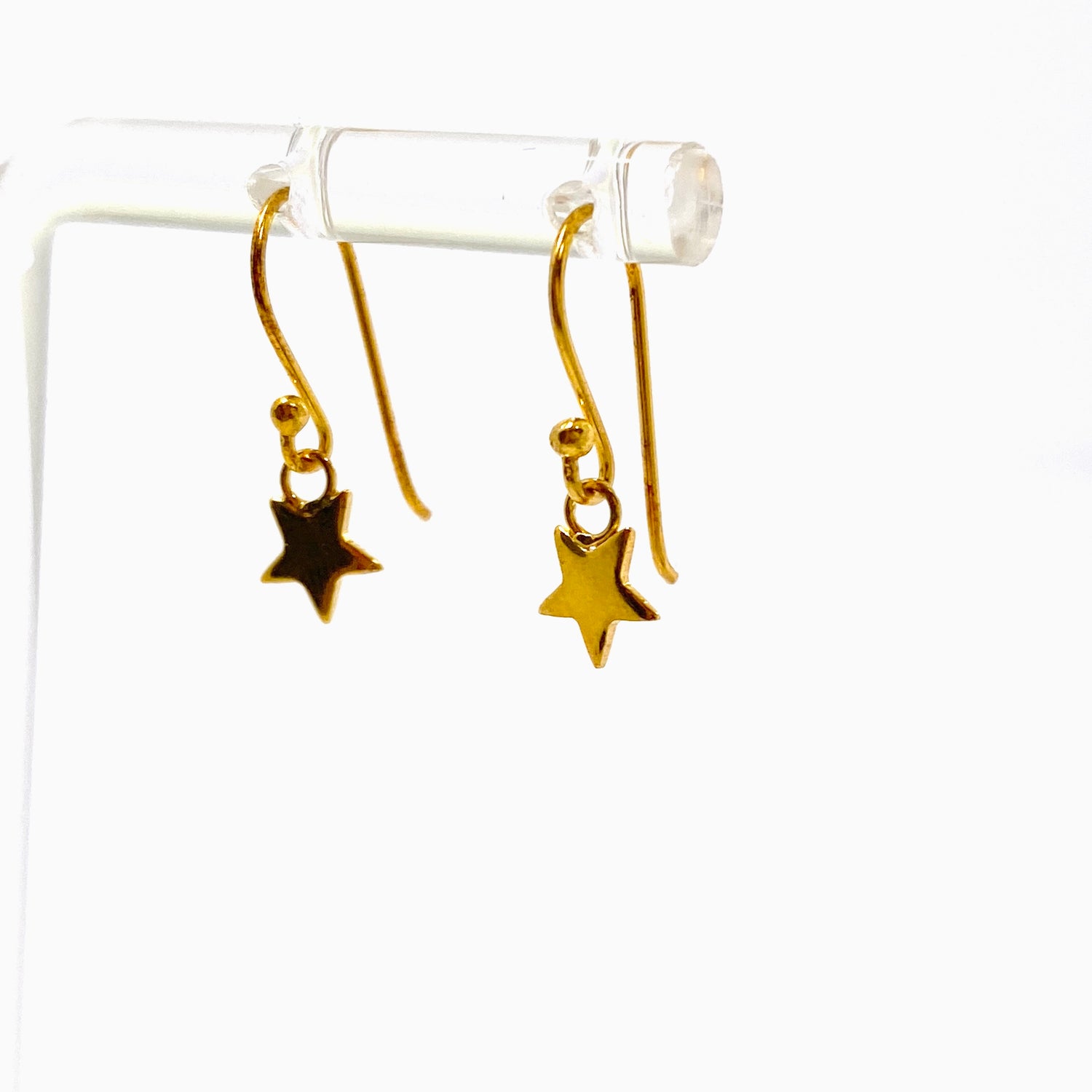 Gold Plated Star Drop Earrings SE038-YG