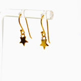 Gold Plated Star Drop Earrings SE038-YG