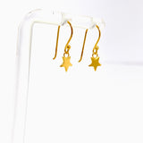 Gold Plated Star Drop Earrings SE038-YG