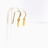 Gold Plated Star Drop Earrings SE038-YG