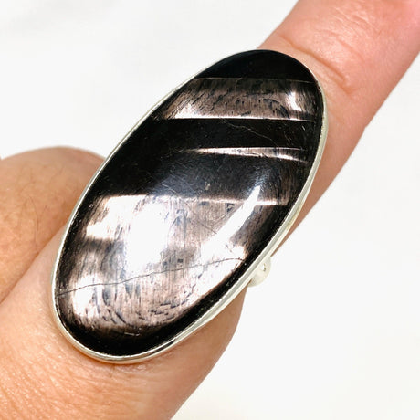 Hypersthene Oval Split Band Ring Size 9 KRGJ3147 - Nature's Magick