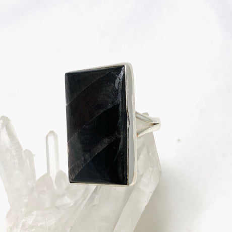 Hypersthene Rectangle Split Band Ring Size 7 KRGJ3153 - Nature's Magick