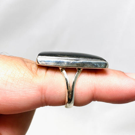 Hypersthene Rectangle Split Band Ring Size 7 KRGJ3153 - Nature's Magick