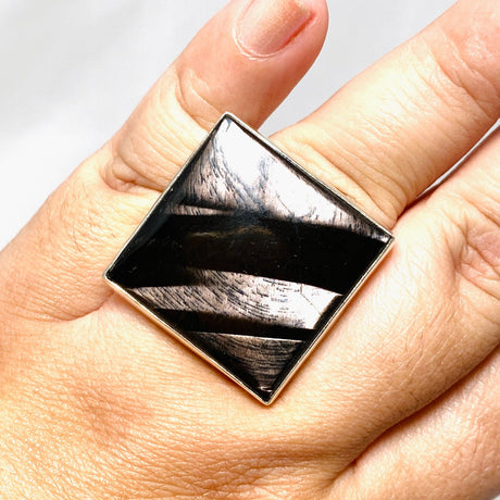 Hypersthene Square Split Band Ring Size 10 KRGJ3154 - Nature's Magick