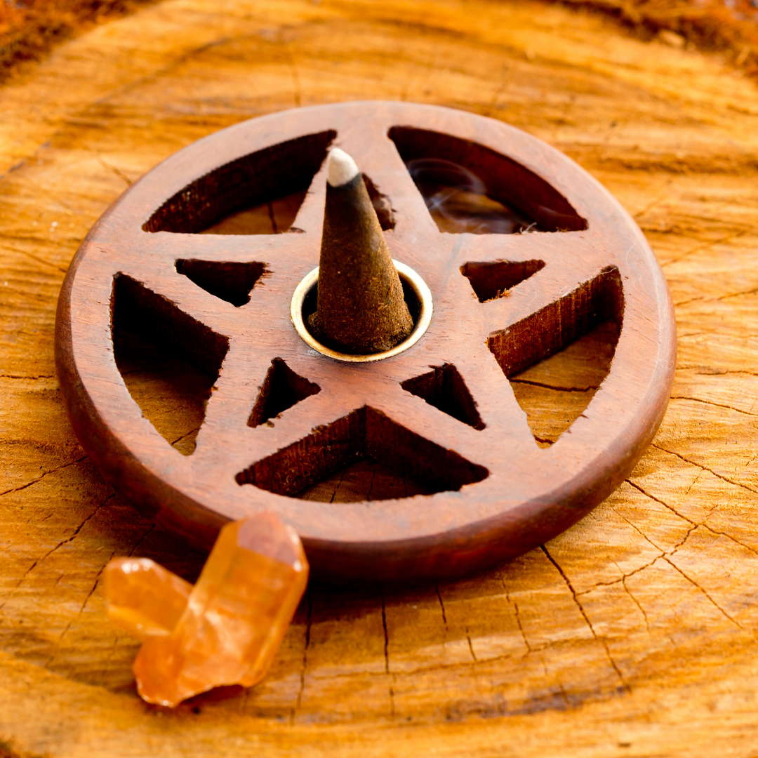 Wooden Incense & Cone Holder PENTAGRAM