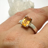 Imperial Topaz Rectangular Faceted Ring Size 6.5 PRGJ766