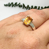 Imperial Topaz Rectangular Faceted Ring Size 6.5 PRGJ766