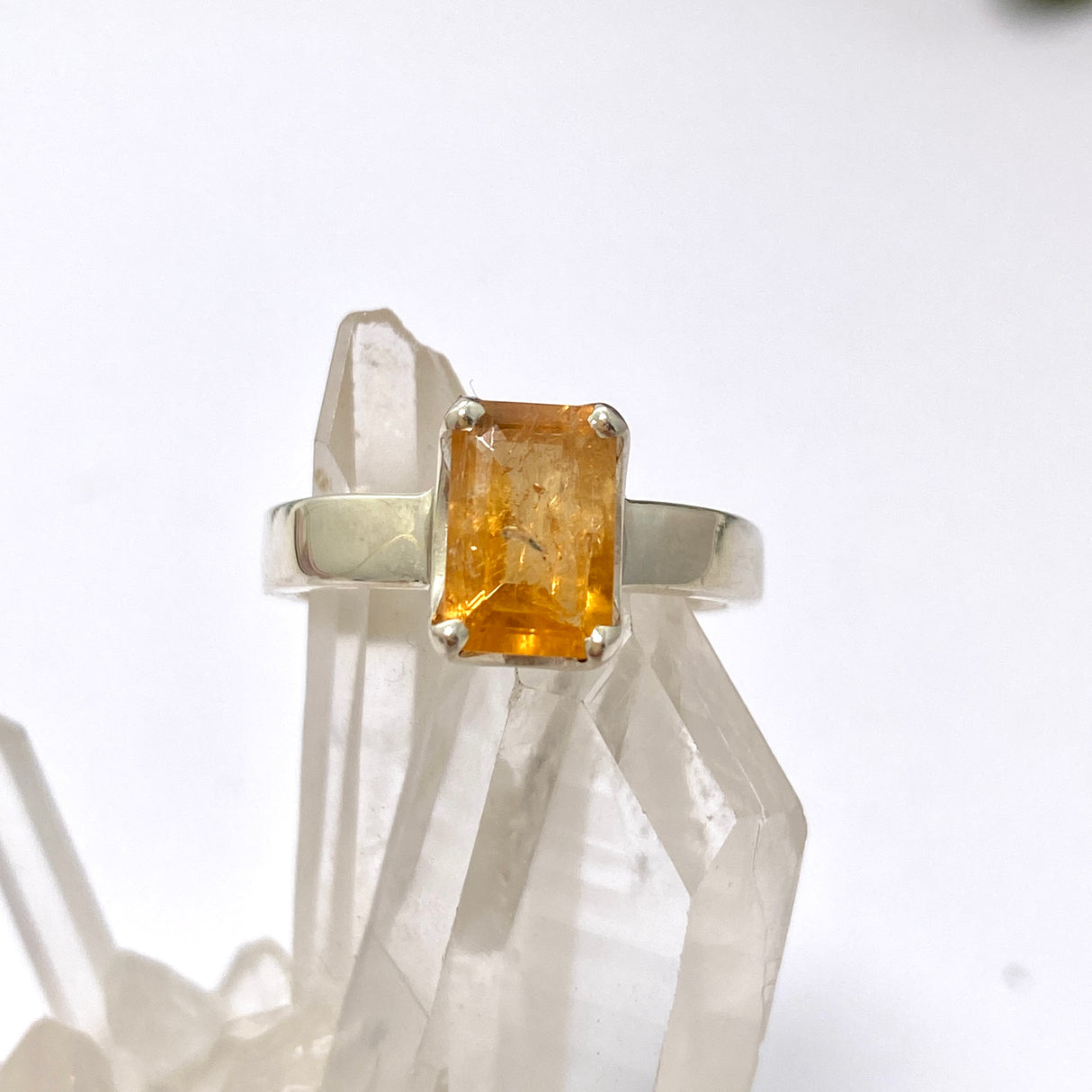 Imperial Topaz Rectangular Faceted Ring Size 6.5 PRGJ766