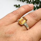 Imperial Topaz Rectangular Faceted Ring Size 7 PRGJ767