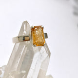 Imperial Topaz Rectangular Faceted Ring Size 7 PRGJ767